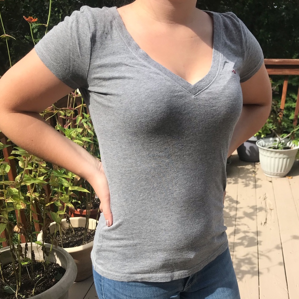 Gray Hollister V-Neck